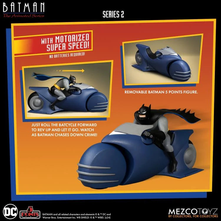 Batman The Animated Series 5 Points Batman and Batcycle Set Figuras