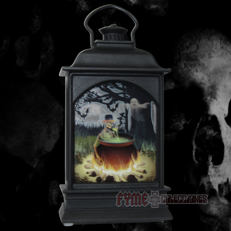 Mini Farol Rectangular Diseño Caldero Bruja