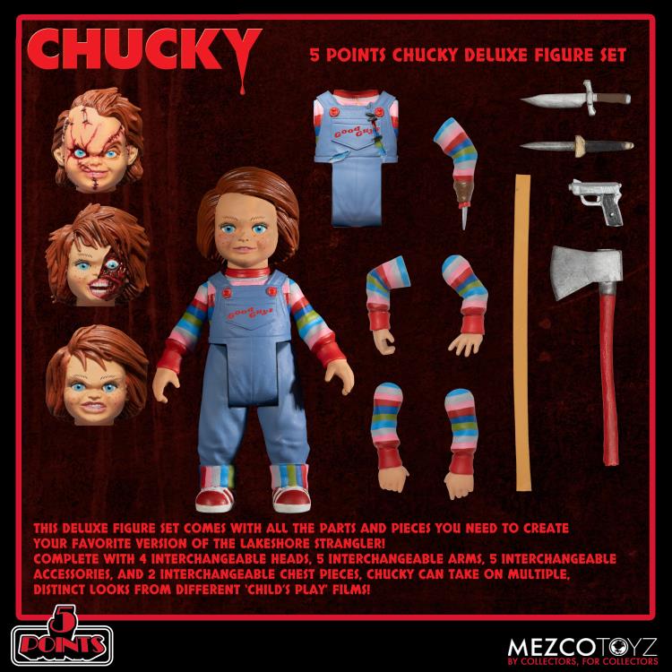Child's Play 5 Points Chucky Deluxe Figure Set Mezco