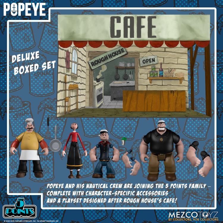 Popeye Classic Comic Strip 5 Points Deluxe Boxed Set Figura Mezco