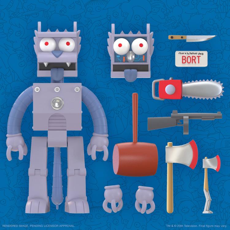 The Simpsons Ultimates! Robot Itchy & Scratchy Figura Super7