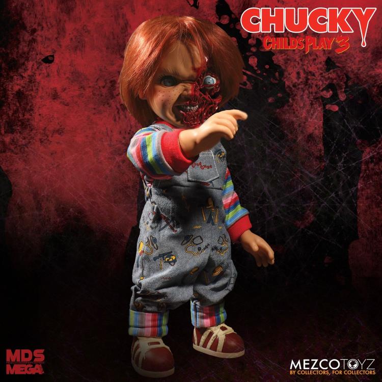 Child's Play 3 Mezco Designer Series Talking Pizza Face Chucky