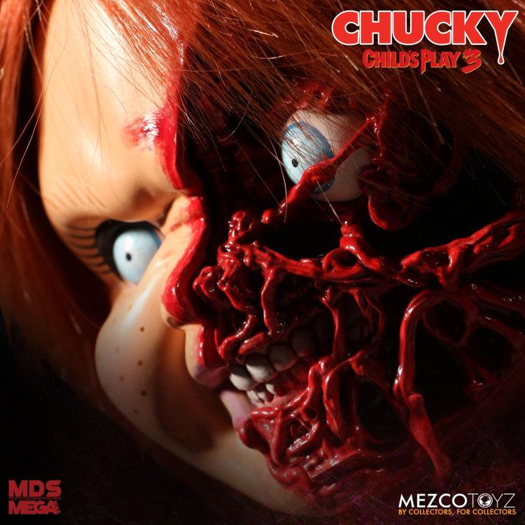 Child's Play 3 Mezco Designer Series Talking Pizza Face Chucky