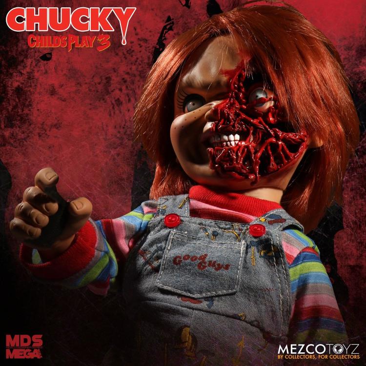 Child's Play 3 Mezco Designer Series Talking Pizza Face Chucky