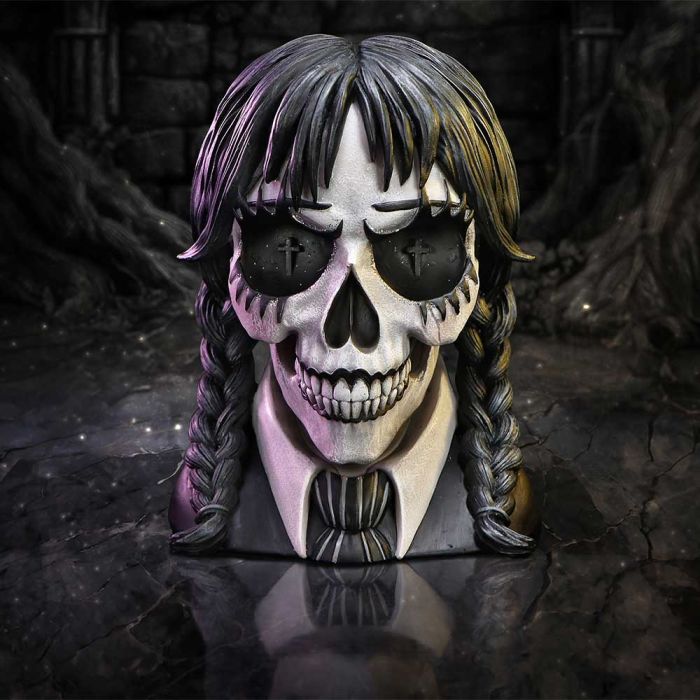 Dark Glare Gothic School Girl Skull 16cm