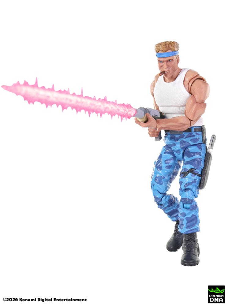 Postura de lanazamiento de rayo de Figura Bill Rizer Contra (NES) Premium DNA