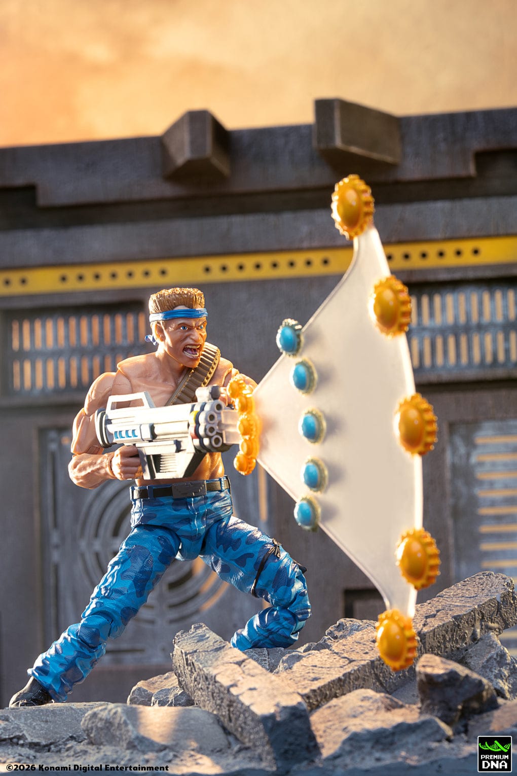 Postura de lanzamiento de Figura Bill Rizer Contra (NES) Premium DNA