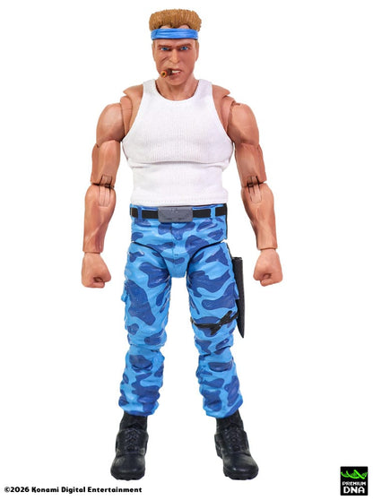 Vista frontal de Figura Bill Rizer Contra (NES) Premium DNA