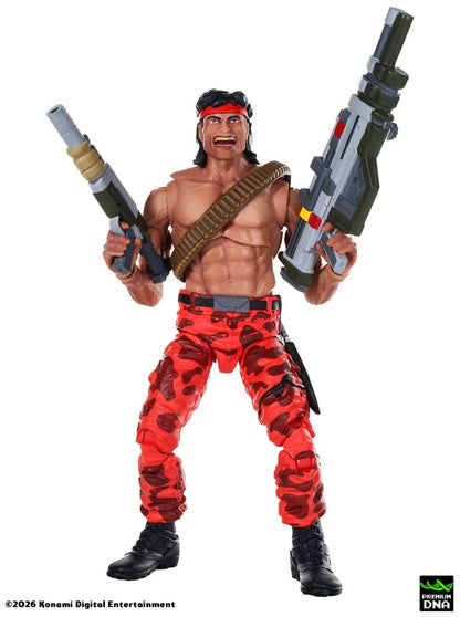 Vista frontal con armas de Figura Lance Bean Contra (NES) Premium DNA