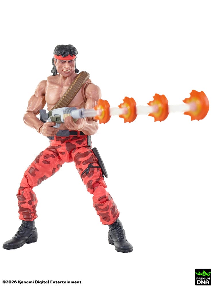 Postura de lanzamiento de machine gun de Figura Lance Bean Contra (NES) Premium DNA