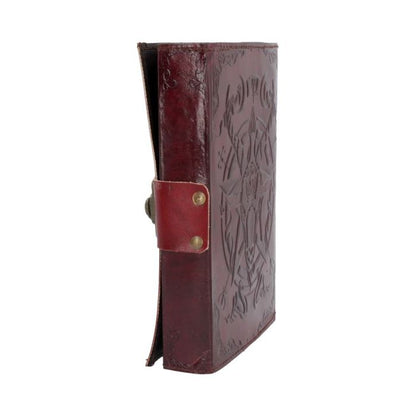 Lockable Red Leather Baphomet Embossed Journal 15x21cm