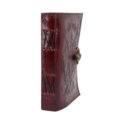 Lockable Red Leather Baphomet Embossed Journal 15x21cm