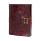 Lockable Red Leather Baphomet Embossed Journal 15x21cm