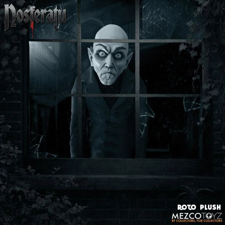 Vista frontal rostro Peluche Nosferatu Conde Orlok Mezco