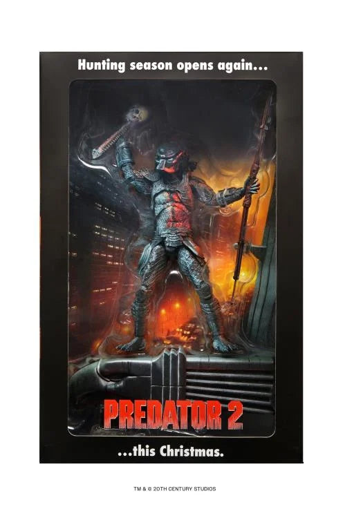 Vista frontal caja Figura Predator 2 City Hunter NECA Poster Series