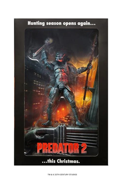 Vista frontal caja Figura Predator 2 City Hunter NECA Poster Series