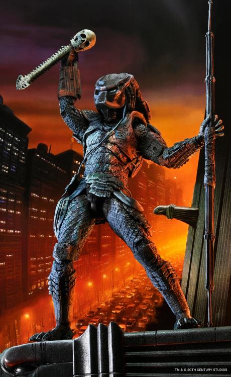 Vista frontal completa Figura Predator 2 City Hunter NECA Poster Series