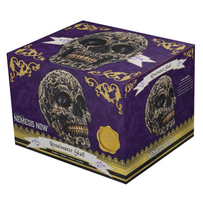 Renaissance Black and Gold Skull 19cm