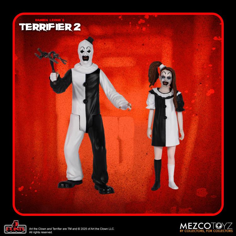 Terrifier 2 - 5 Points Art the Clown & Little Pale Girl Set of 2 Action Figures