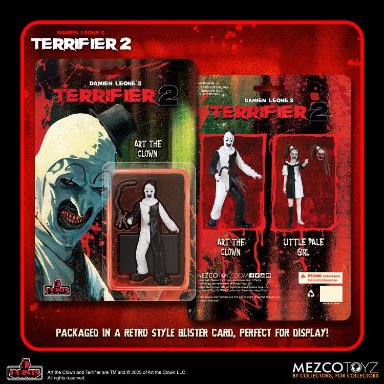 Terrifier 2 - 5 Points Art the Clown & Little Pale Girl Set of 2 Action Figures