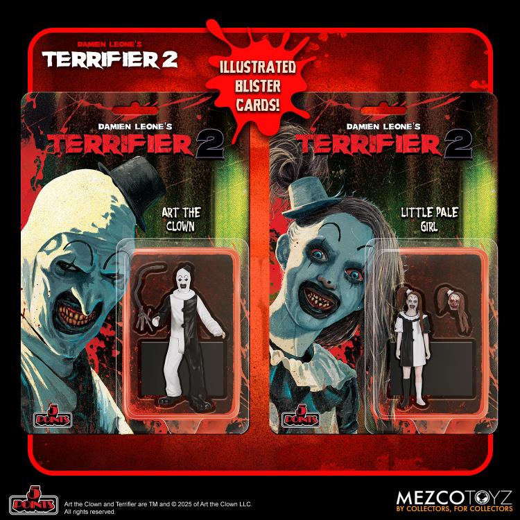 Terrifier 2 - 5 Points Art the Clown & Little Pale Girl Set of 2 Action Figures