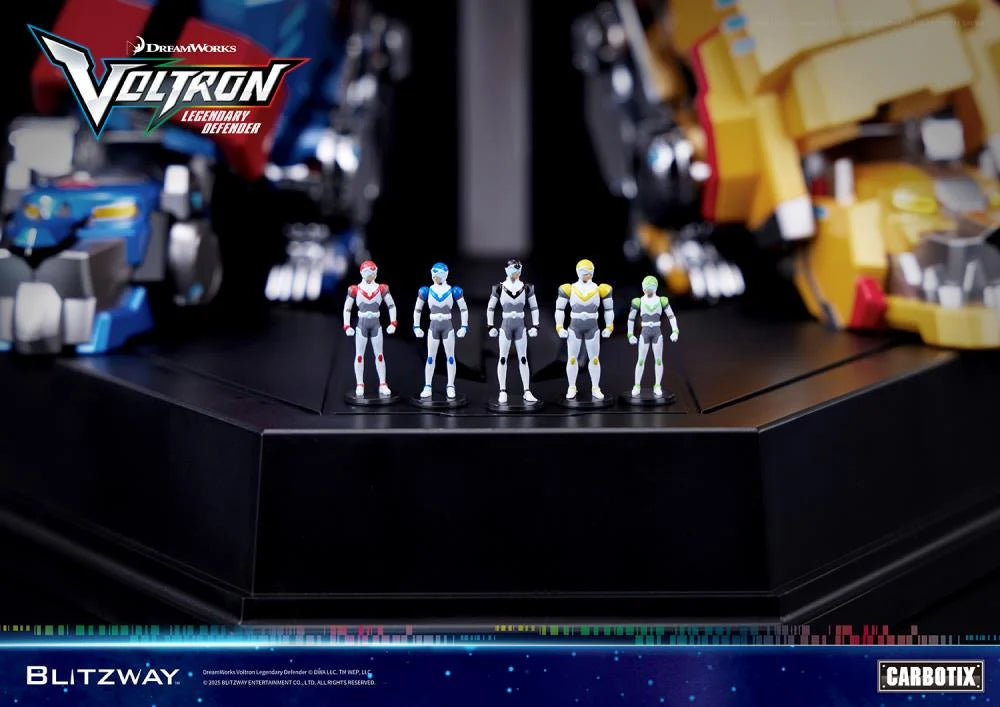 Vista frontal de mini pilotos de Figura Voltron Legendary Defender Blitzway Carbotix