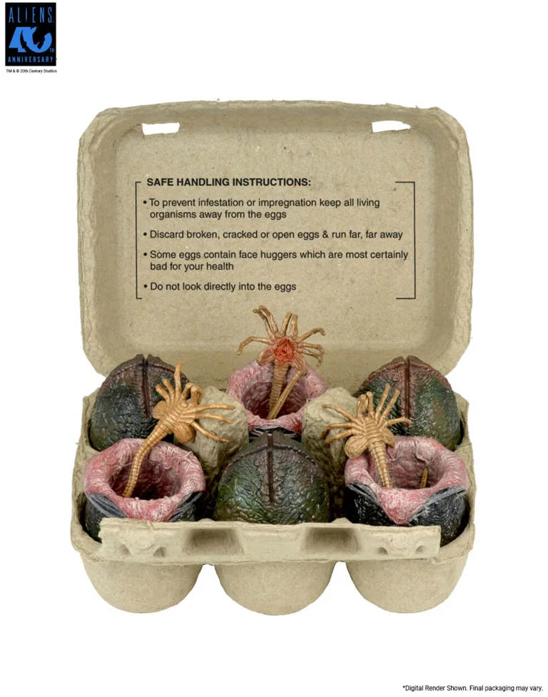 Aliens 40th Anniversary Xenomorph Eggs Set 6 Pack in Collectible Carton
