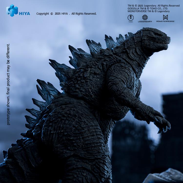 Vista lateral en diorama de Figura Godzilla 2014 Hiya Toys