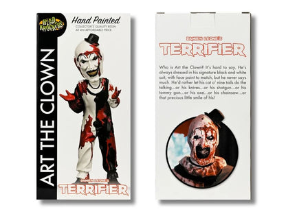 Detalle del arte de caja de la Figura Head Knocker Art the Clown