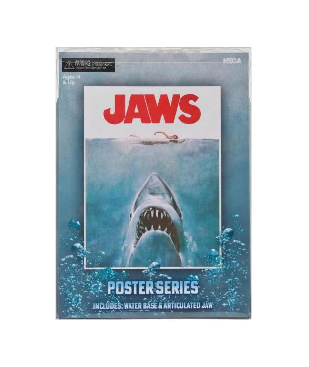 Figura tiburón blanco NECA Jaws 50 aniversario vista lateral escultura detallada edición coleccionable