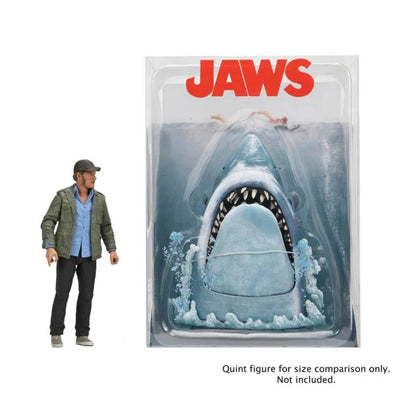 Detalle de pintura y textura figura NECA Jaws Poster Series tiburón blanco edición 50 aniversario