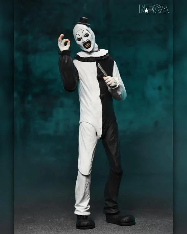 Figura de terror Art the Clown NECA Ultimate Terrifier 7 pulgadas vista completa