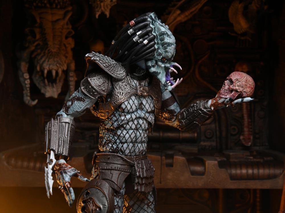 Vista panoramica de cráneo de Figura NECA Ultimate Warrior Predator