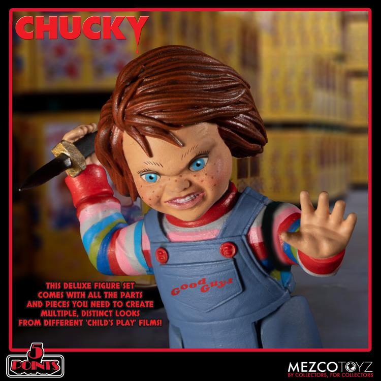 Child's Play 5 Points Chucky Deluxe Figure Set Mezco